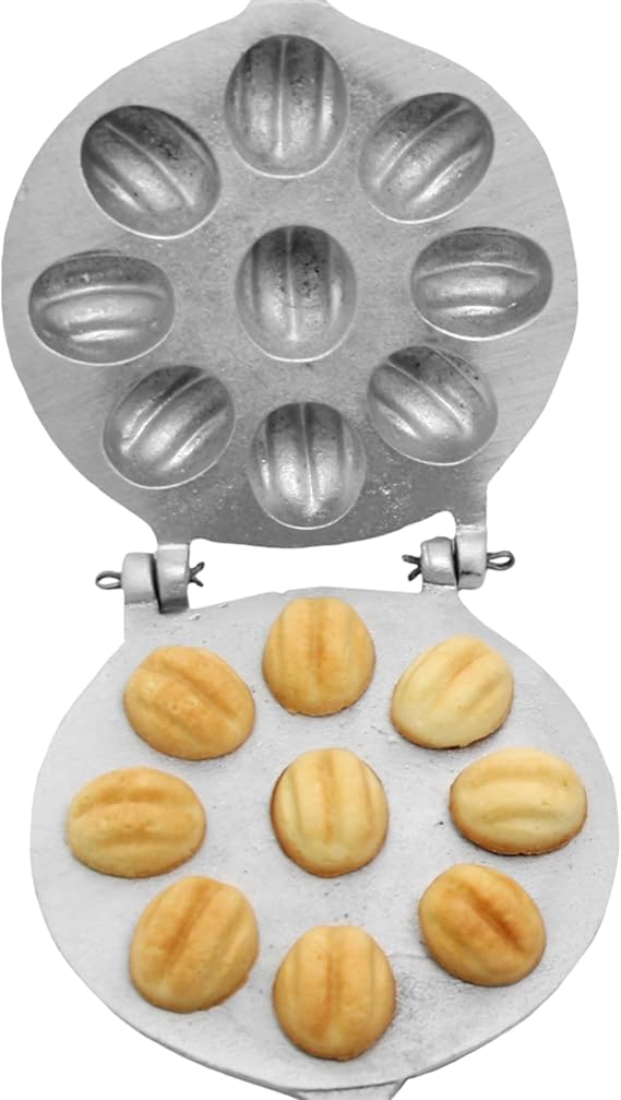 Walnut Cookie Mold (Oreshek) Maker 9 Halves Nuts Big Oreshki Russian Soviet Cookies Pastry