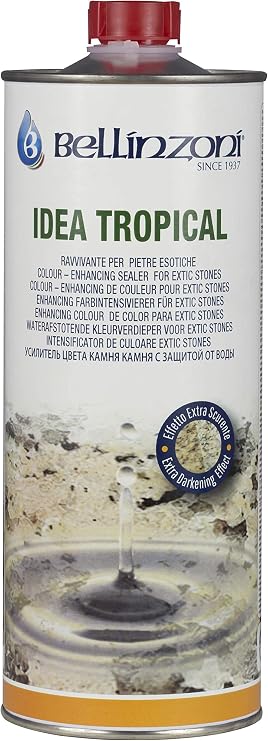Bellinzoni IDEA Tropical Wet Effect Impregnating Protective Agent for Natural Stones & Exotic Granites Enhances Color & Provides Long-Lasting Protection 1L