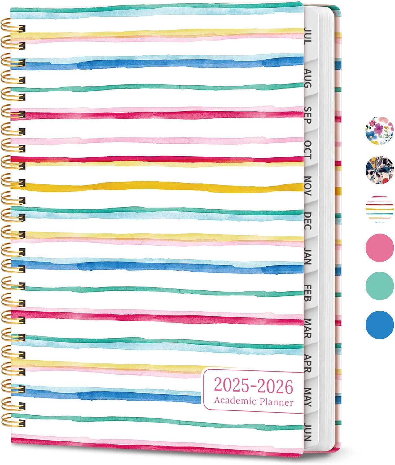 Planner 2025-2026, Academic Year Weekly and Monthly Calender Planner, July 2025 - June 2026, Spiral Bound School Planning Tool, Perfect for Teacher, Student, Women & Men - A5 6.3 x 8.5, Color Lines
