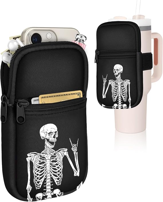 Water Bottle Pouch Backpack for Stanley Quencher Cup - 40 30 oz Tumbler Bag Purse Fanny Pack Wallet for Phone Keys Gym Accessories