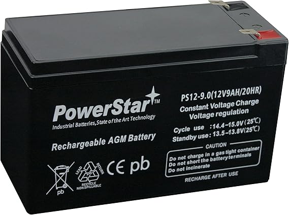 PowerStar 12V 9Ah AGM UPS Battery Replaces CSB HR1234W F2-