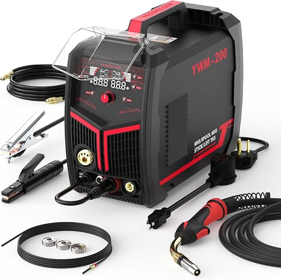 YESWELDER 200A Aluminum MIG Welder YWM-200, 110/220V Dual Voltage Welding Machine