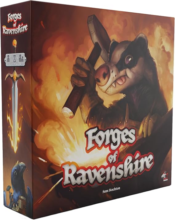 Forges of Ravenshire - Strategy Board Game of Fantasy Blacksmiths, 1-4 Players, Family, Adults, Kids Ages 12+, Dice Worker Placement, Engine Building