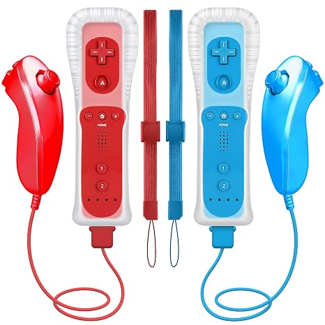 Replacement Remote Controller for Wii&Wii U, with Nunchuck and Silicon Case