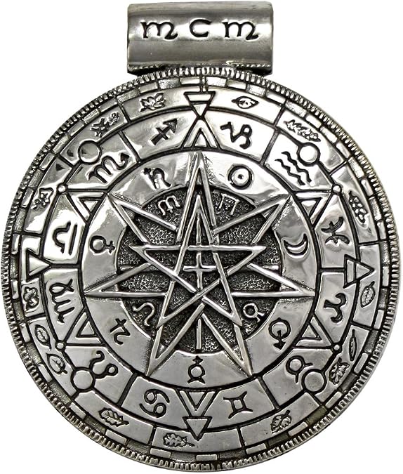 Moonlight Mysteries Sterling Silver Large Magical Circle Occult Symbol Pendant by Oberon Zell