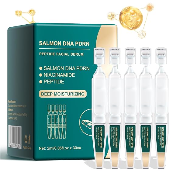 PDRN Peptide Niacinamide Serum - Instant Face Lift & Anti Aging Serum for Wrinkles, Fine Lines, Dull Skin Even Skin Tone Glass Skin, Hydrating Facial Serum for Women, 30x2ml Single-Use Biodegradable