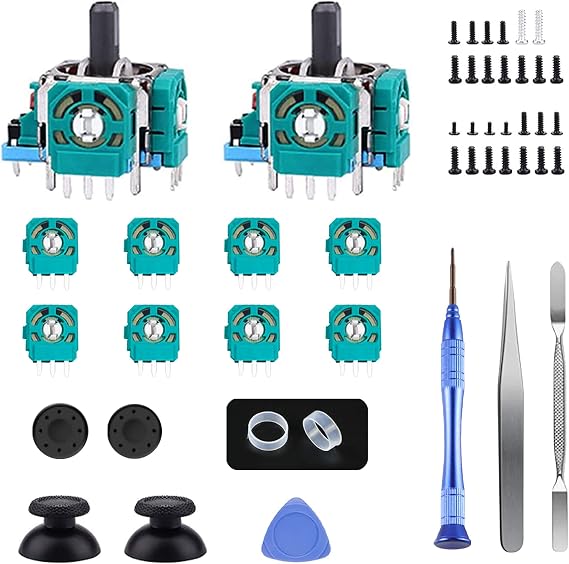 Joysticks Replacement for P5 Controller, AOLION 3D P5 Joystick Module Parts, 105 PCS P5 Controller Replacement parts with 8 Potentiometer, 50 Halloween Stickers and More