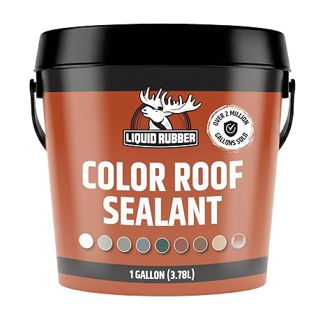 Liquid Rubber Color Roof Sealant - Flat & Metal, Barn Red, 1 Gallon