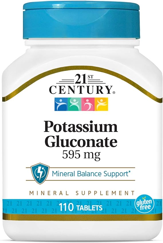 21st Century Potassium Gluconate, 595 mg, 110 Tablets