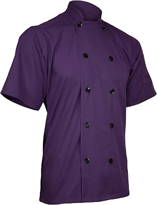 ChefsCloset Poplin Short Sleeve Color Chef Coat Chef Jacket