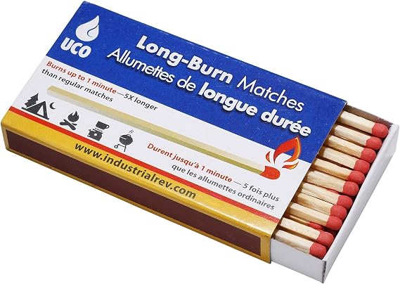 UCO Long Burn 3.75 Inch Safety Matches for Fireplaces, BBQ and Lanterns - Box of 50