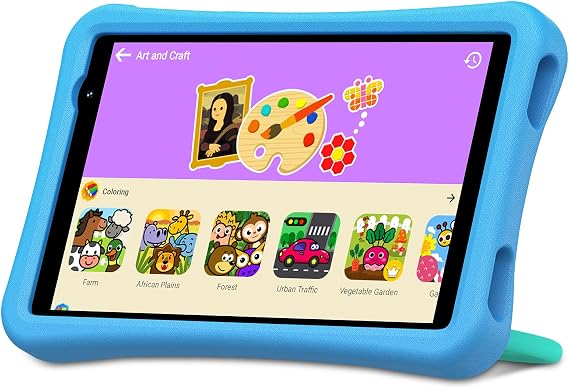 UMIDIGI Tablet, 8 inch Android 14 Tablets for Kids, 7(3+4) GB+32GB/TF 1TB, Toddler Tablet with Kids Case, WiFi 6, Parental Control, 5000mAh, Shockproof Case, Kids App Pre-Installed