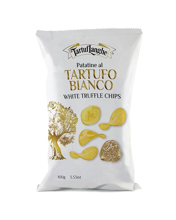 TartufLanghe White Truffle Chips, Vegan Italian Snack - 3.53 oz
