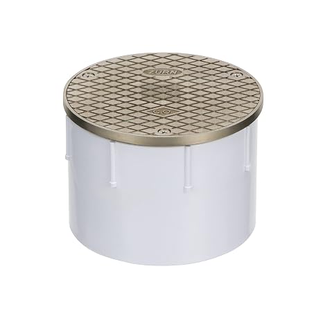 Zurn CO2450-PV4 Adjustable Floor Cleanout, Nickel Top, 4" PVC, Brass