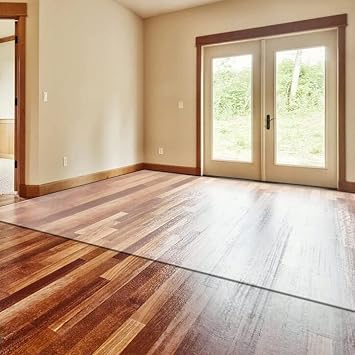 Runner Rugs Clear Vinyl Plastic Floor Protector - Thick 1mm Clear Heavy Duty Clear Plastic Runner Rug for Hard Wood Floors, Waterproof Anti-Slip Transparent Carpet Protector Mats, Indoor/Kitchen Floor