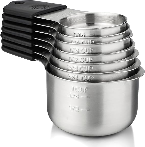 Magnetic Measuring Cups Set of 7 Stainless Steel Stackable Measuring Cups
