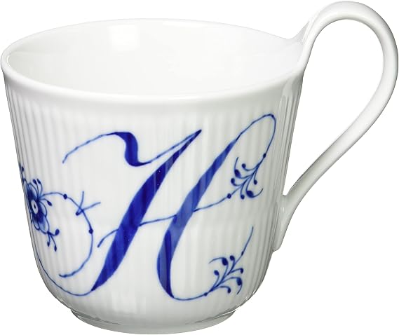 Royal Copenhagen 1017155 Blue Fluted Plain High Handle Mug, 11.2 fl oz (330 ml), Wedding Gift