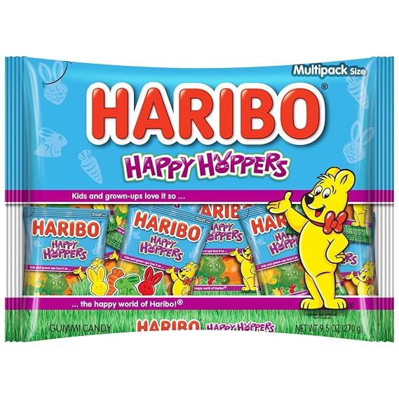HARIBO Happy Hoppers Easter Gummy Candy, 9.5 oz Bag, Multipack