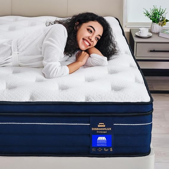 King Mattress,14 Inch Hybrid Mattress in a Box with Gel Memory Foam,King Size Mattresses with Comfort Foam and Motion Isolation Pocket Coils,Pressure Relief,Back Pain Relief,Breathable,CertiPUR-US