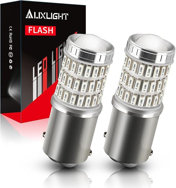 AUXLIGHT LED Strobe/Flash Brake Tail Light Bulbs 2057 1157 LED Bulb Red 320% Brighter 2357 7528 2057A 1157A BAY15D Led Bulbs for Tail Stop Brake Lights (Brilliant Red, Pack of 2)