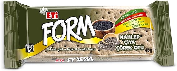 Eti Form Mahlepli Çiyalı ve Çörek Otlu Kepekli Bisküvi 40 g x 24 Adet