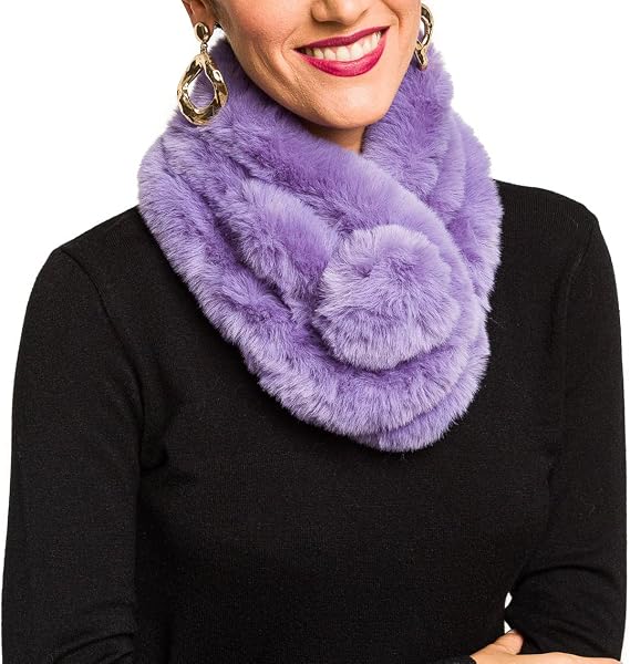 Fur Collar Scarf for Women Faux Fur Scarves Neck Shrug for Spring Fall Winter Coat Dress