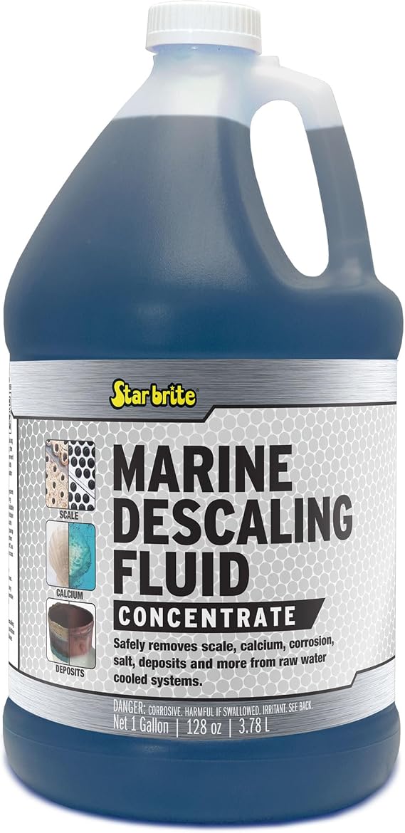 STAR BRITE Marine Descaling Fluid Concentrate 1 Gallon - Engine Scale & Deposit Remover, Safe for Seals & Gaskets (083900)