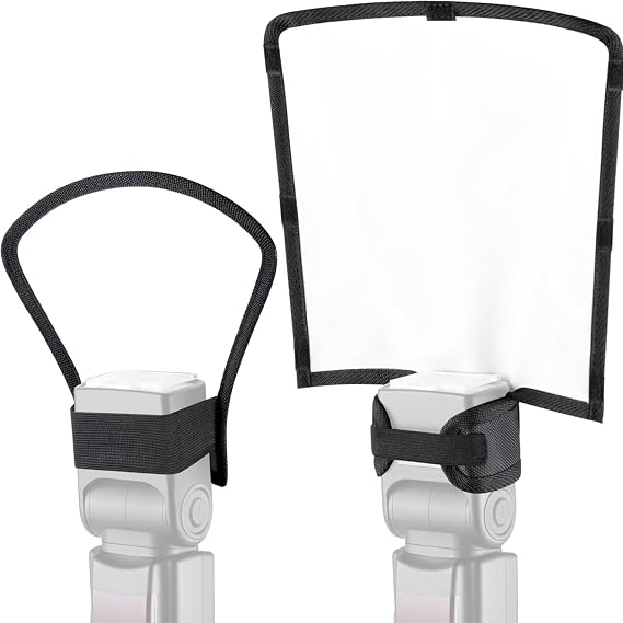 waka Flash Diffuser Reflector Kit - Bend Bounce Flash Diffuser+ Silver/White Reflector for Speedlight, Universal Mount for Canon, Nikon, etc.
