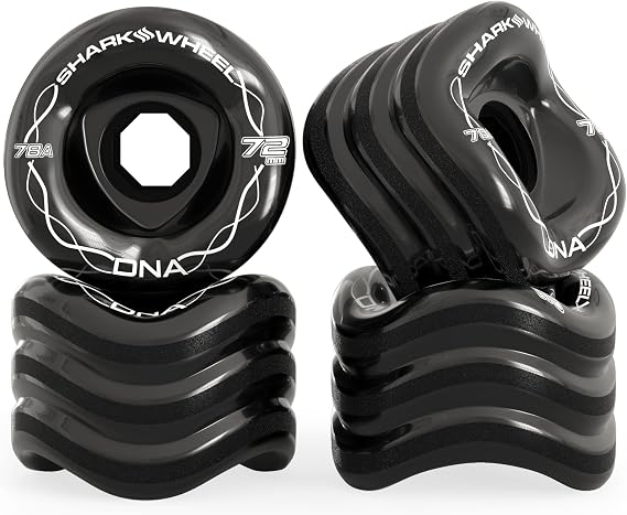 Shark Wheel 72mm Longboard Cruising Wheels, DNA Formula, Set of 4 Wheels