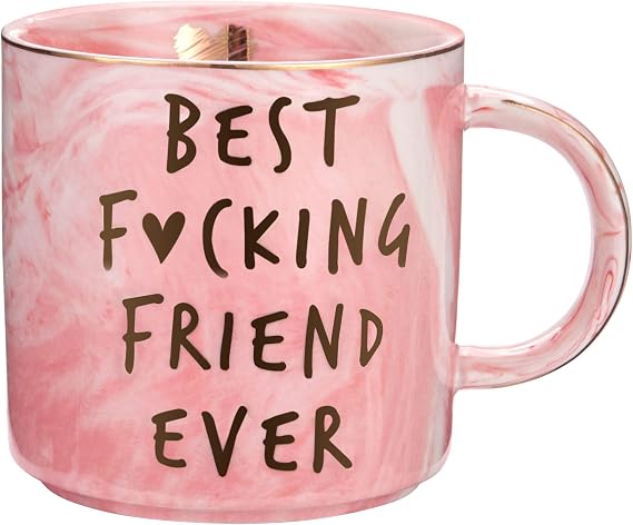 Hendson Best Friend Birthday Gifts for Women - Best F Friend Ever - Funny Friendship Gifts for Women - Gifts for BFF, Bestfriend, Besties, Sister, Her, Woman - Cute Pink Marble Mug, 11.5oz Coffee Cup