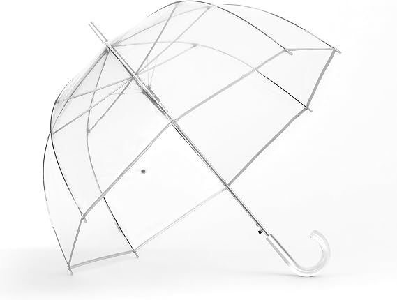 ShedRain Scalloped Clear Dome Umbrella, Auto Open, See-Through