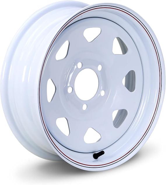 LIBRA 15 x 5 Trailer Wheel 5 Lug on 5" Bolt Pattern White Spoke -17024