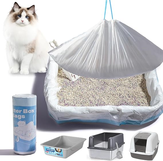 Jumbo Cat Litter Box Liner Bags for Standard Litter Boxes,10 count,36" x 18",Extra Thick and Scratch-resistant,Heavy Duty Cat Litter liners