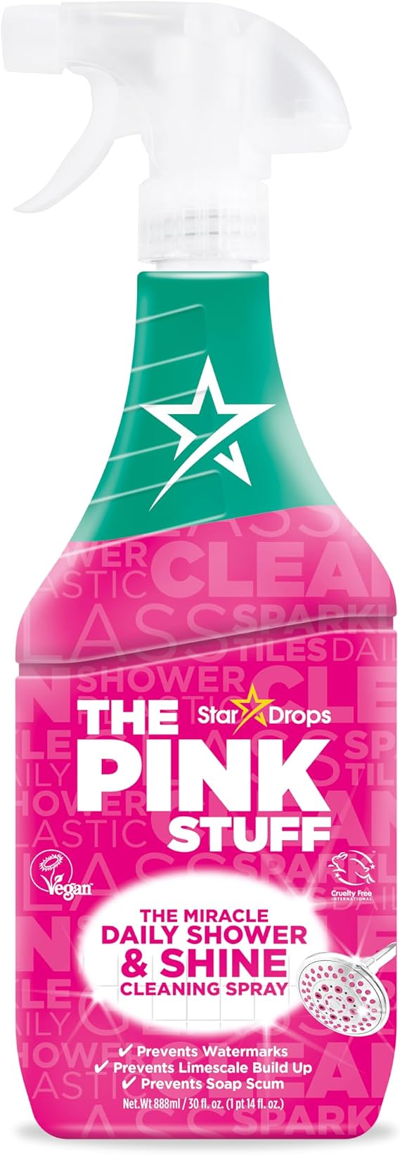 Stardrops The Pink Stuff Daily Shower & Shine Cleaning Spray, 30 FL Oz