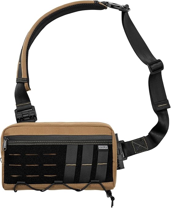 TACTICAL_GEEK Cache L3 EDC Lightweight Sling Bag Chest Crossbody Bag for Men Women Compact Bum Bag Adjustable Shoulder Bag Shoulder Bag Chest Bag for Travel School Hiking
