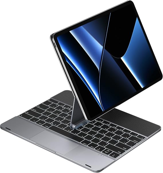 doqo for iPad Pro 13 inch (M5 2025 / M4 2024) Keyboard case 360 Rotatable Magic with Multi-Trackpad,Aluminum Alloy 7 Color Backlit Slim iPad Pro 13