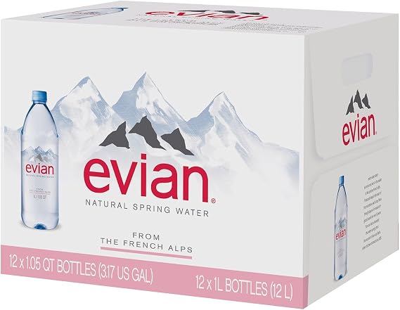 Natural Spring Water One Case of 12 Individual 1 Liter 33.8 Ounce Large Bottles, Naturally Filtered Spring Water in Large Bottles... (2 Cases)