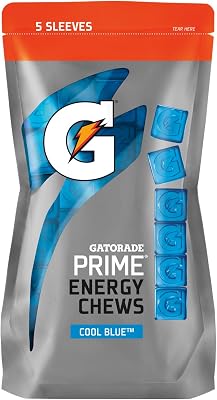 Gatorade Prime Energy Chews, Cool Blue Raspberry, 1 Ounce Pack of 5