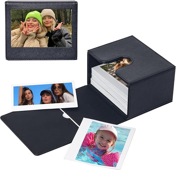 CAIYOULE Photo Storage Case for Polaroid Fuji Instax Wide Series, Black