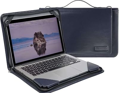 Blue Leather Laptop Messenger Case - Compatible with Toshiba Dynabook PORTÉGÉ X30-F | Toshiba Dynabook PORTÉGÉ X30-F-10L