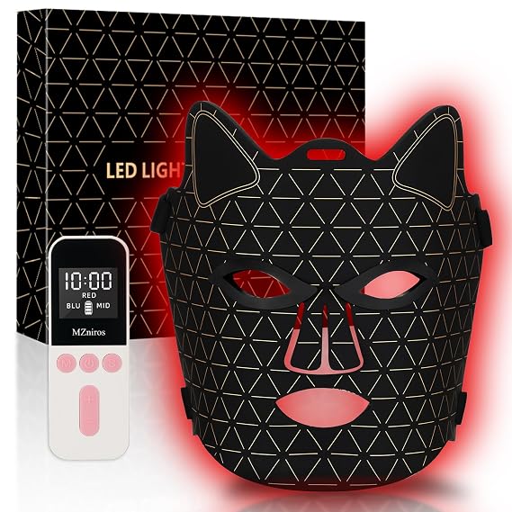 Red Light Therapy Mask for Face with 2600mAh Rechargeable Remote