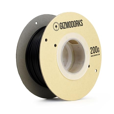 Gizmo Dorks Polycarbonate Filament for 3D Printers 3mm (2.85mm) 200g, Black