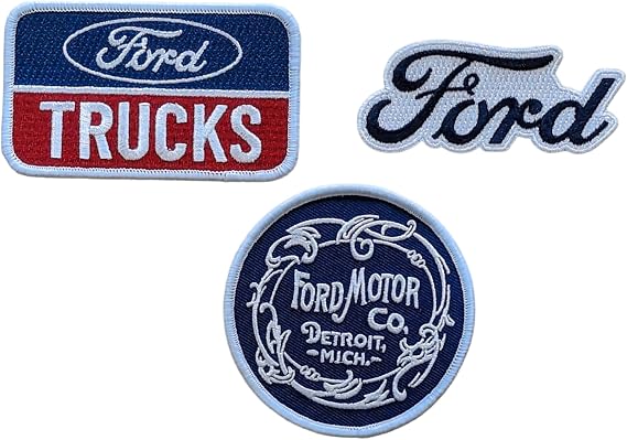 Ford Patch Logo 3-Pack for Clothes, Dress Hat, Jeans, DIY Accessories