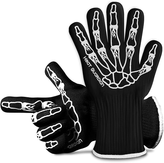 Heat Guardian Heat-Resistant Gloves Protect Up To 932; Oven Mitts, Pot Holders Features 5' Cuff