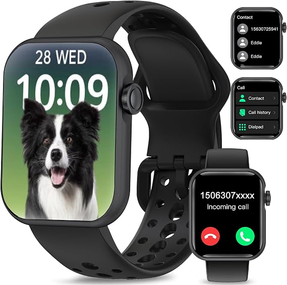 Smart Watches for Women Men (Answer/Make Call), 1.83" Touch Screen Fitness Tracker with Blood Pressure/Heart Rate/Sleep Monitor 100+ Sports, IP67 Waterproof Smartwatch for Android iOS, Black