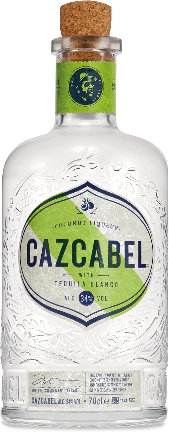 Cazcabel Coconut Tequila Liqueur, Made with 100% Blue Weber Agave & Mexican Coconuts, 70cl, 34% ABV, Perfect for Cocktails & Shots