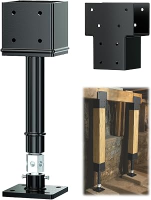 Screw Jack Post Kit, 4 x 4 Adjustable Shore Jack & Purlin Splicer, 66000 lbs Max Load Capacity, Temporary House Pole for Leveling, Lifting Floor Crawlspace Basement Shore Beam