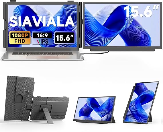 Laptop Screen Extender 15.6", FHD 1080P IPS Laptop Monitor Extender,Dual Screen Monitor for Laptop 13-17", Portable Monitor for Laptop with Plug & Play for Windows/Mac/Android/Chrome/PS5
