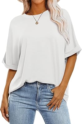 ANRABESS Womens Tops Oversized T Shirts Short Sleeve Crewneck Summer Casual Loose Basic Tee Shirt 2026 Trendy Fashion Clothes
