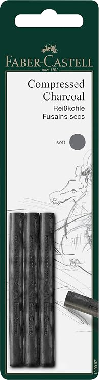 Faber-Castel FC129997 PITT Compressed Charcoal Sticks (3 Pack)